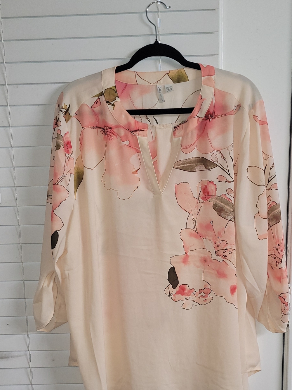 Cato Cream Blouse with Pink Floral Print